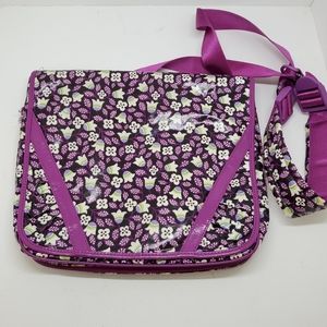 Vera bradley frill plum petals messenger bag